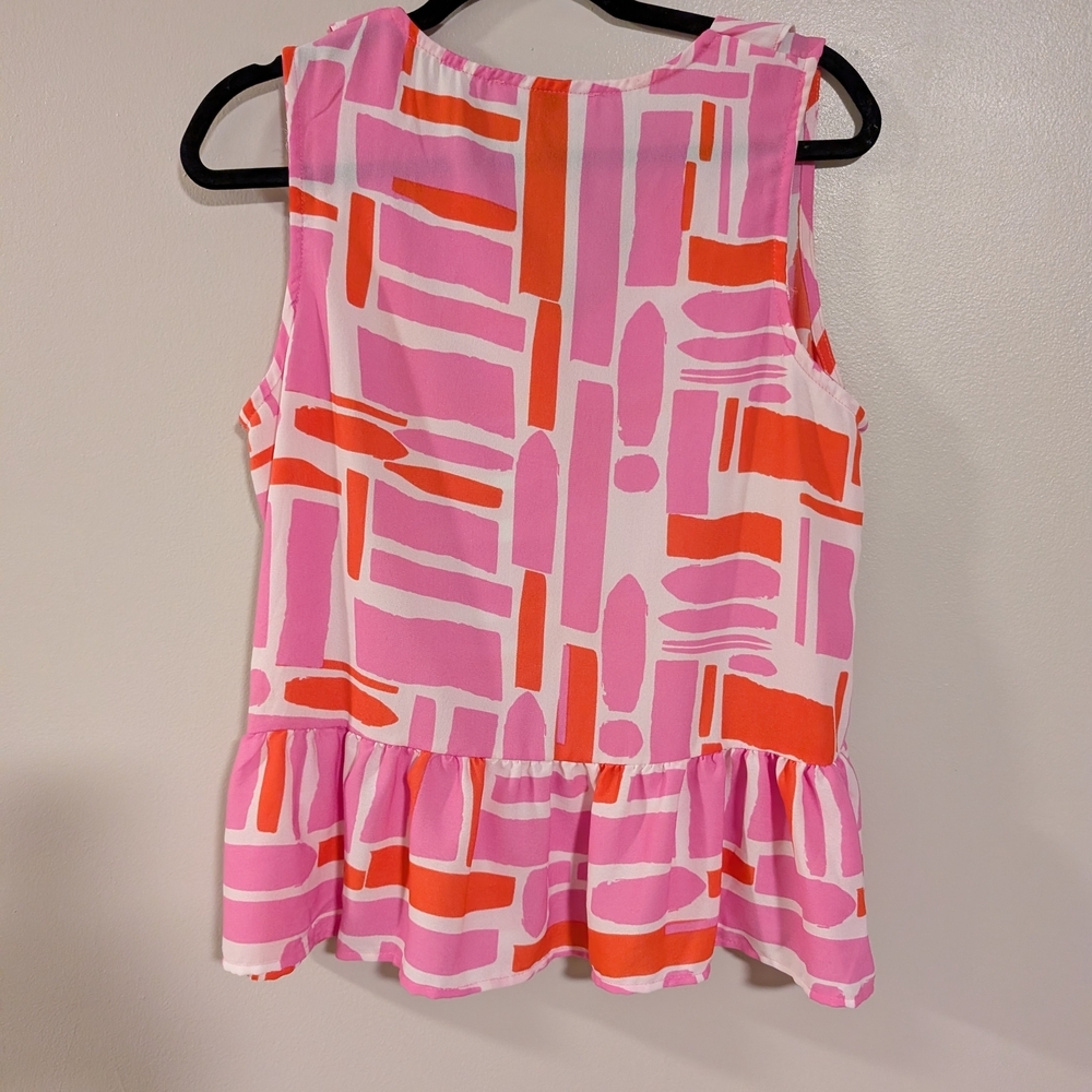 Michelle Mcdowell Britton All Squared Away Ruffle Top Sz Small - Picture 4 of 4